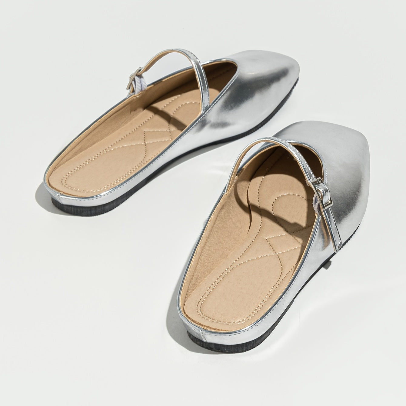 Женские летние слипоны Silver Mary Jane полусапожки