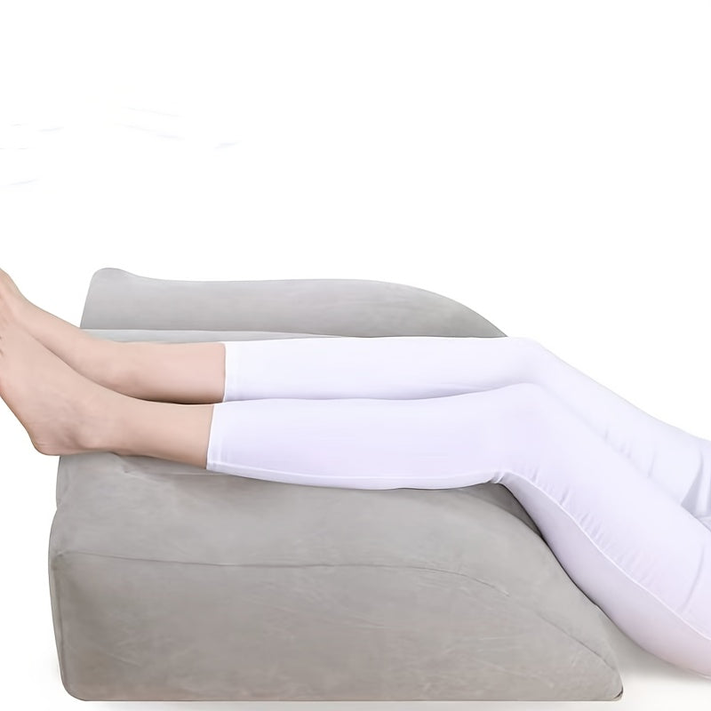 Inflatable Leg Pillow with Flocked Backrest for Camping and Relaxation