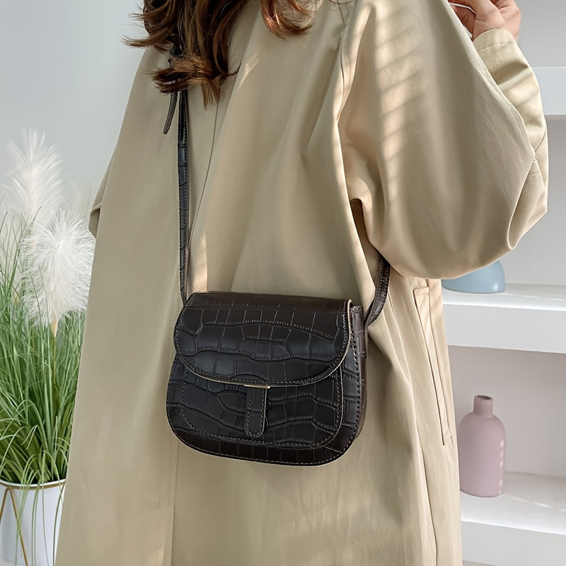 Black Mini Square Bag Crossbody Shoulder Bag Fashion Small PU Bag