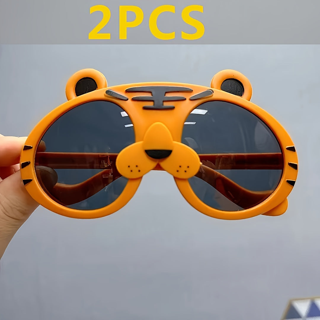 Kids' Cartoon Panda Glasses for Children with Optional Case Multi-Color Plastic Casual