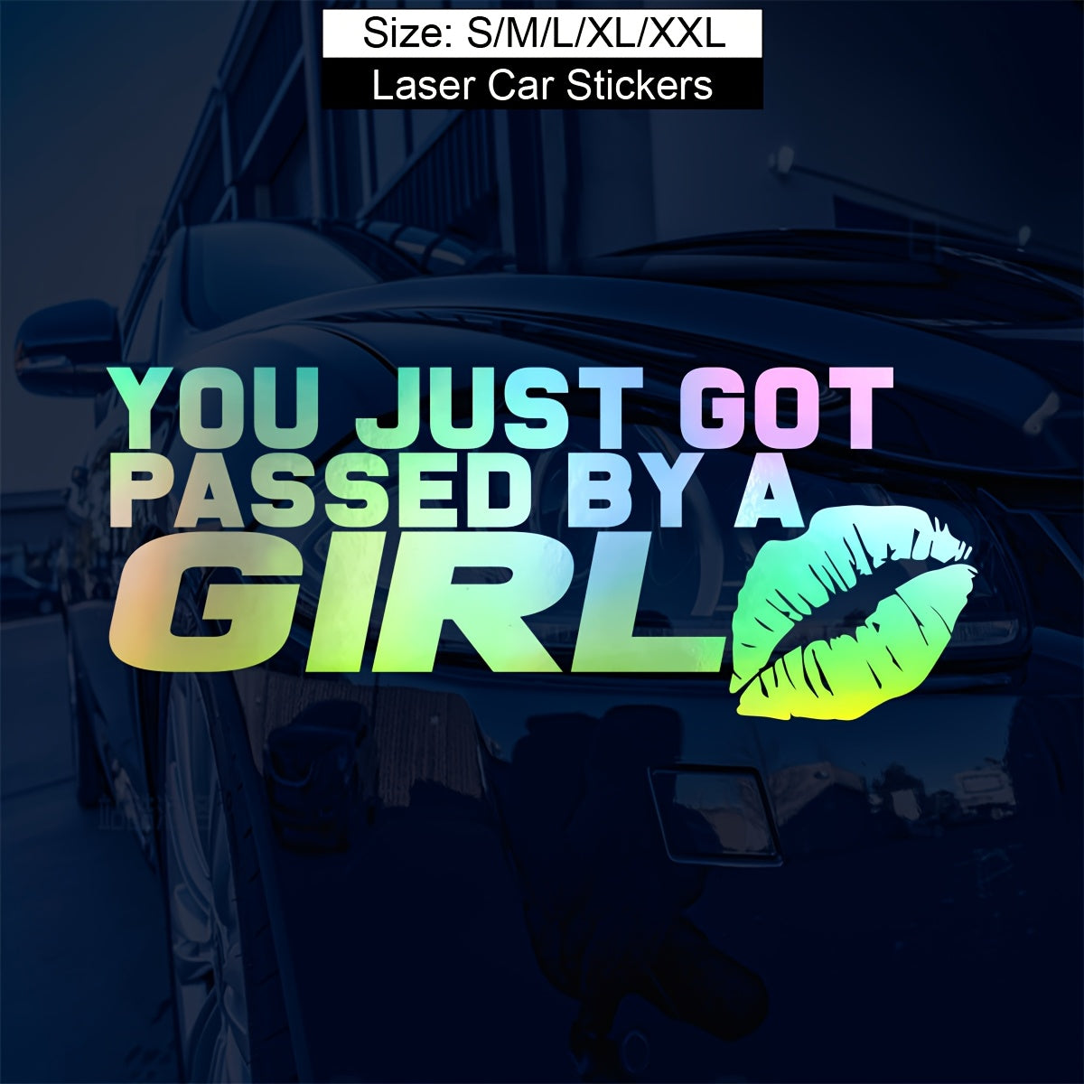 Girl Glitter Red Lip Print Car Sticker Waterproof Vinyl Decal