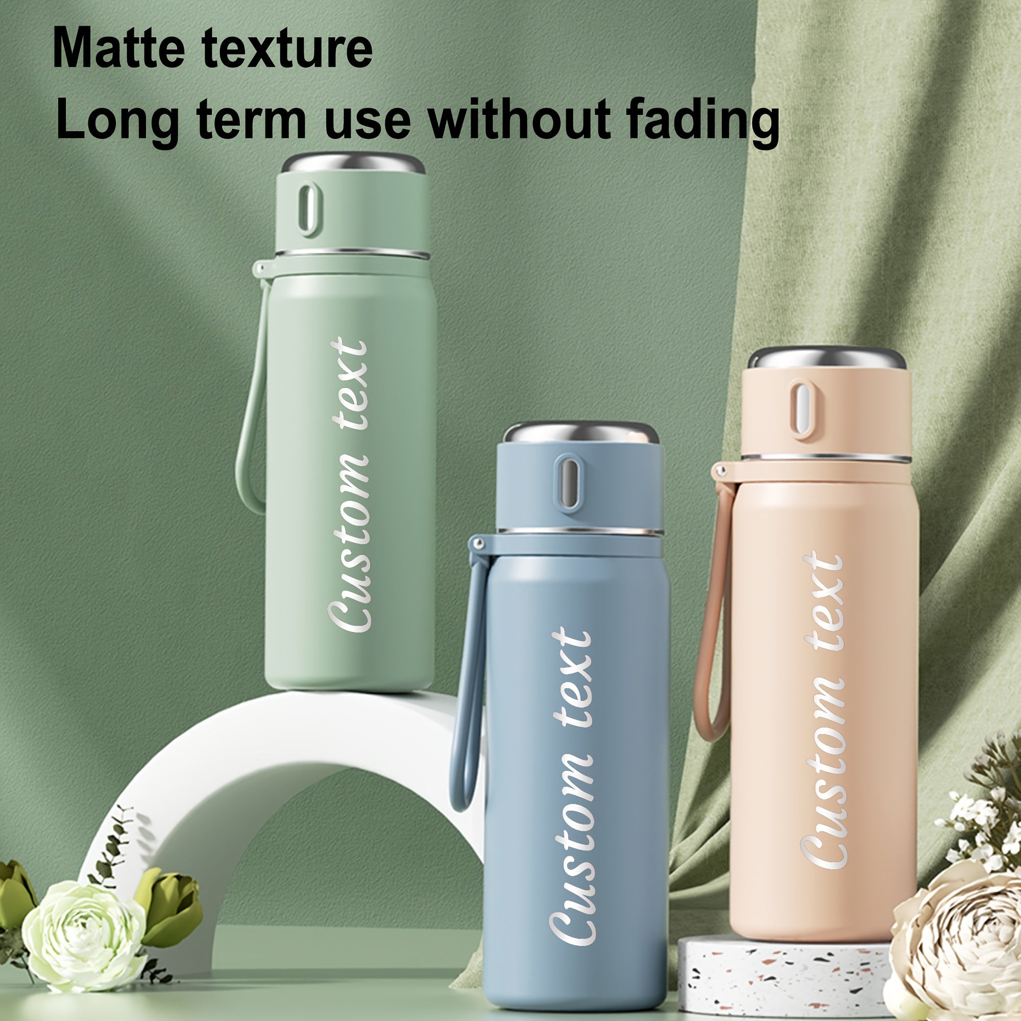 Personalized Stainless Steel Water Bottle 550ml 18.6oz Laser Engraved