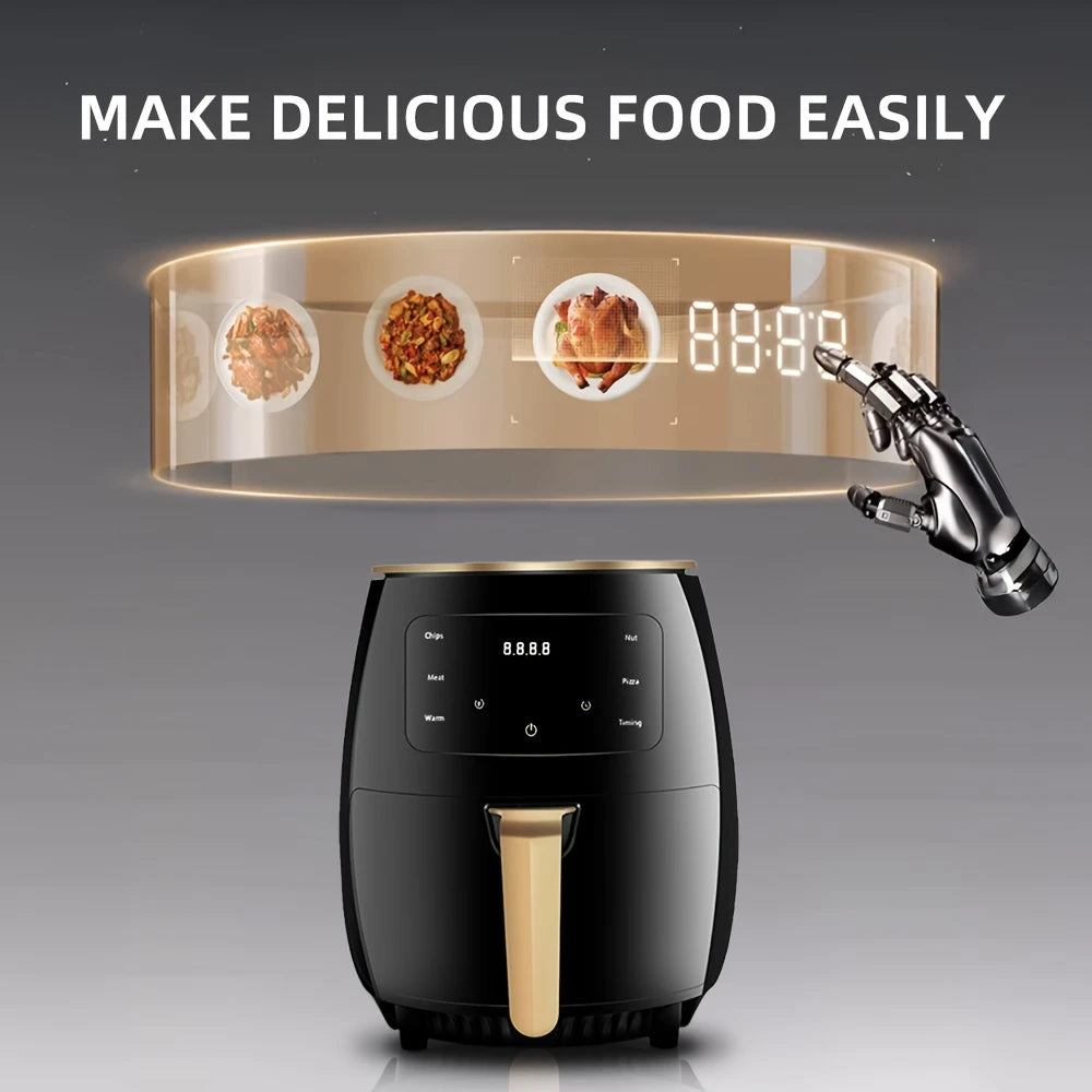 4.5L 6-in-1 Elektrik Havo Qovurgich Yog'siz Sog'lom Pishirish To'liq Avtomatik