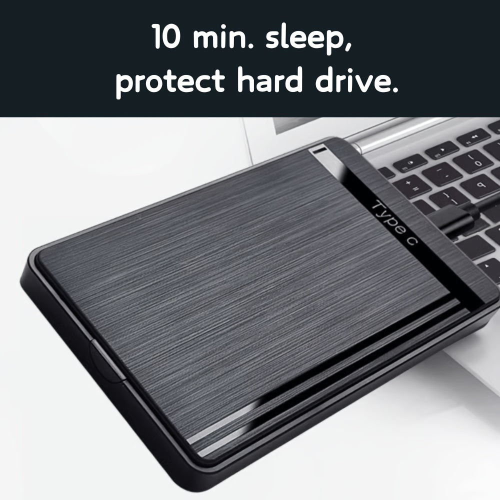 External Hard Drive Enclosure USB 3.1 Type-C Brushed Surface for 2.5 Inch Drives