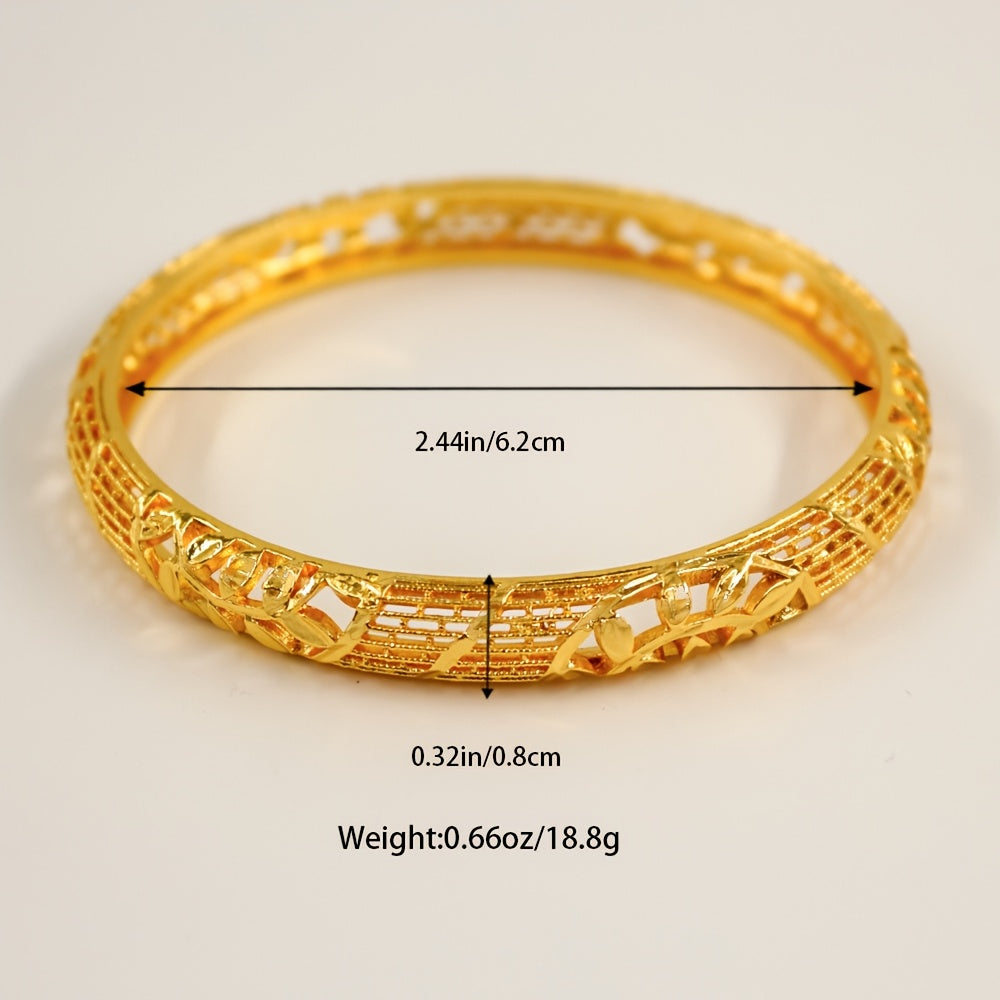 To'ylar va bayramlar uchun Dubay ilhomlantirilgan 4 ta nafis filigree alloy bangles to'plami