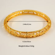 Set of 4 Elegant Dubai-Inspired Filigree Alloy Bangles for Brides and Festivals