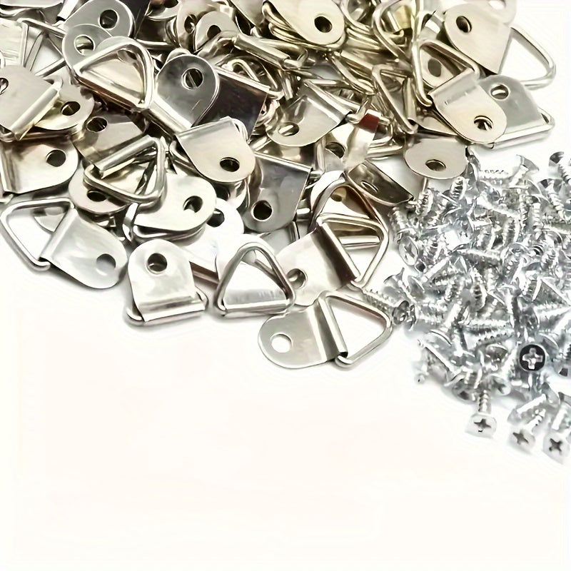 30/80pcs Gold Triangular Wall Hooks for Picture Frames and Art Display