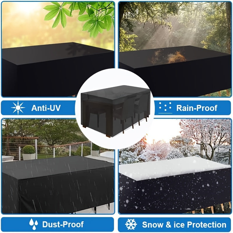 Outdoor Patio Furniture Cover Black 110x84x28 Inches Waterproof Deck Lawn Backyard