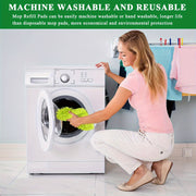 6-Piece Green Microfiber Mop Pads for Wet and Dry Floor Cleaning
