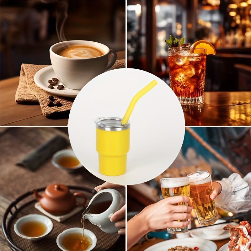 Vasitos de acero inoxidable con tapas y pajitas 9-pack para uso en casa y bar