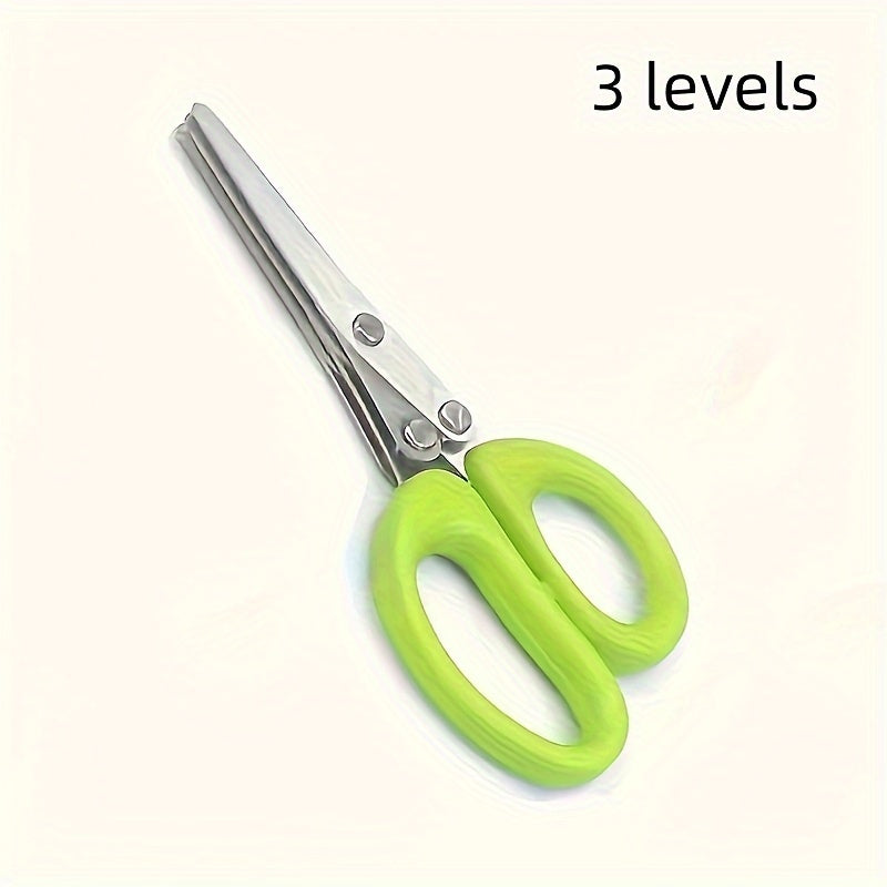 Stainless Steel Kitchen Scissors with Protective Cover for Shredding Herbs and Onions