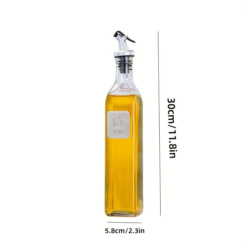 Set of Four 500ml Glass Oil and Vinegar Bottles with Drip Spouts
