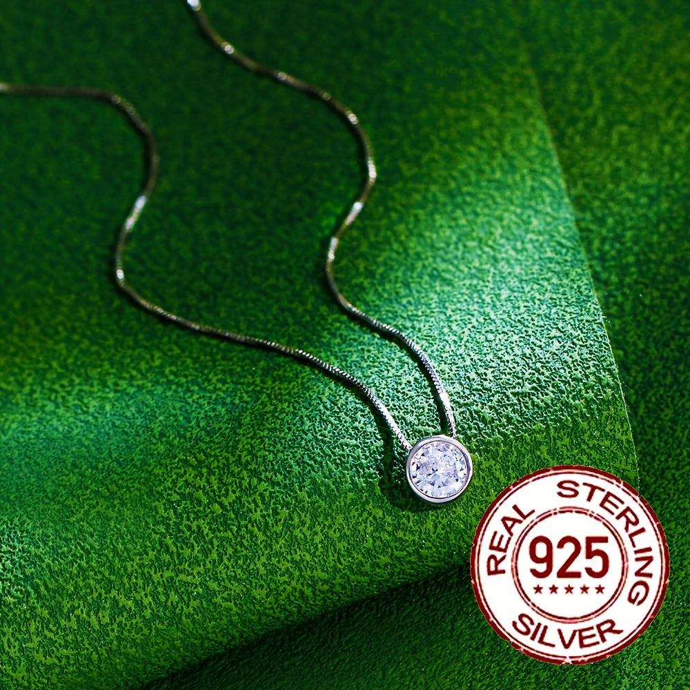 Изысканное ожерелье из серебра 925 пробы с блестящим белым кубическим цирконием - идеально для людей с аллергией, с регулируемой длиной для женщин - замечательный подарок на День святого Валентина, День матери и не только.