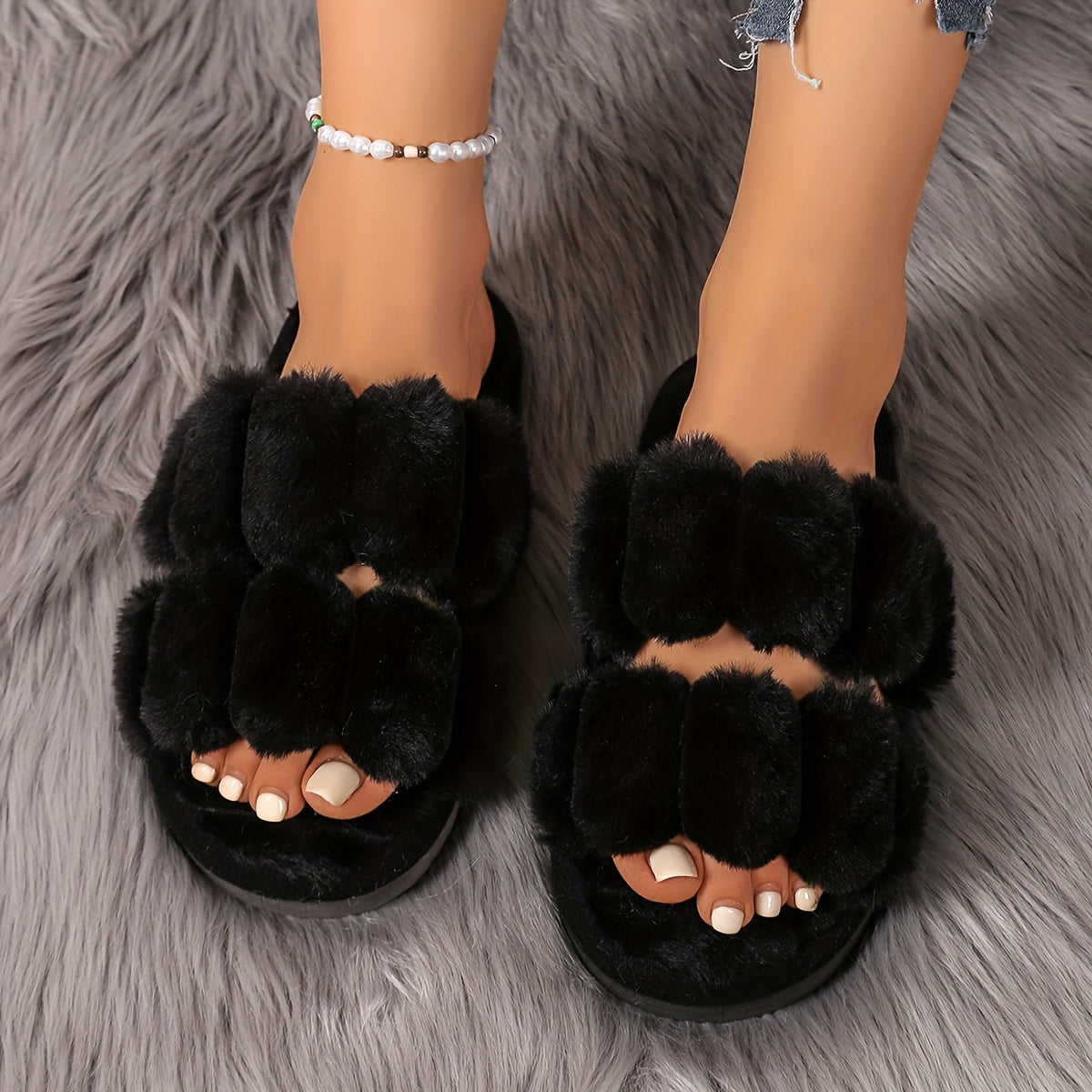 Женские мокасины-слипоны с искусственным мехом для женщин, универсальная повседневная обувь