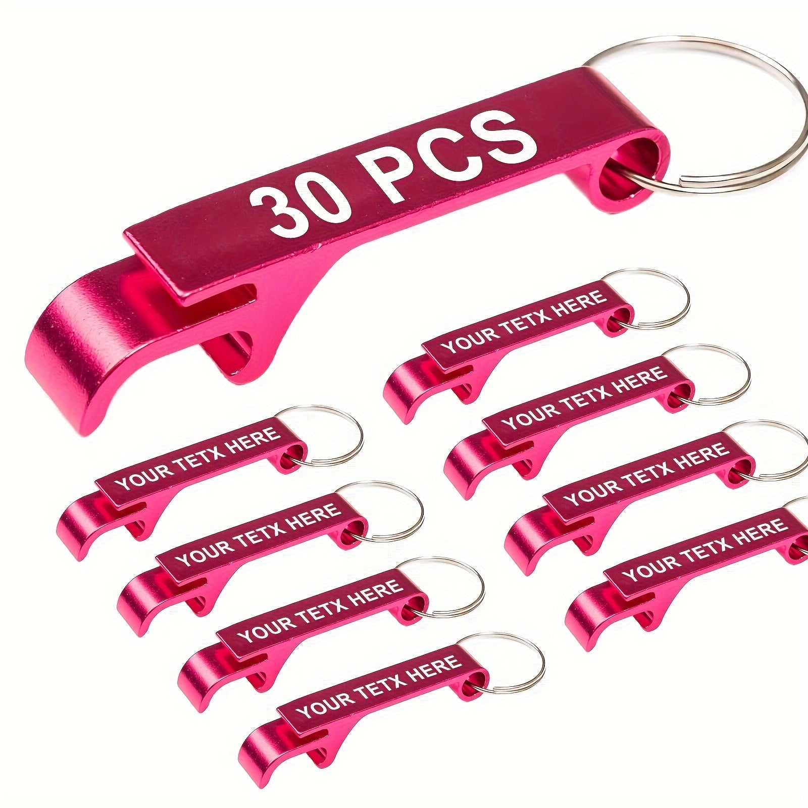30 Personalized Keychain Bottle Openers for Weddings and Promotions Durable Lightweight No Power Needed