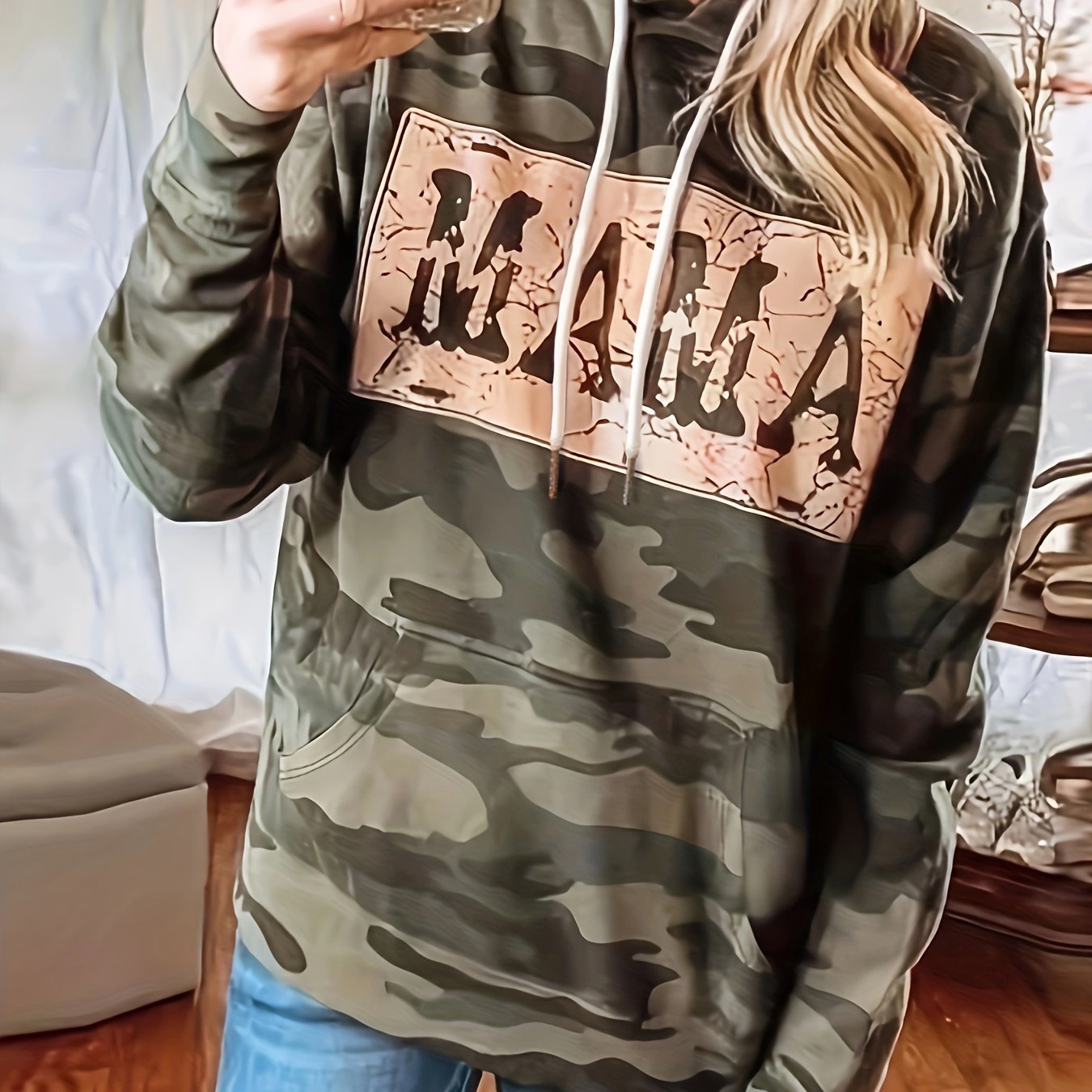 Толстовка оверсайз для женщин больших размеров с камуфляжным леопардовым принтом, универсальная для всех сезонов