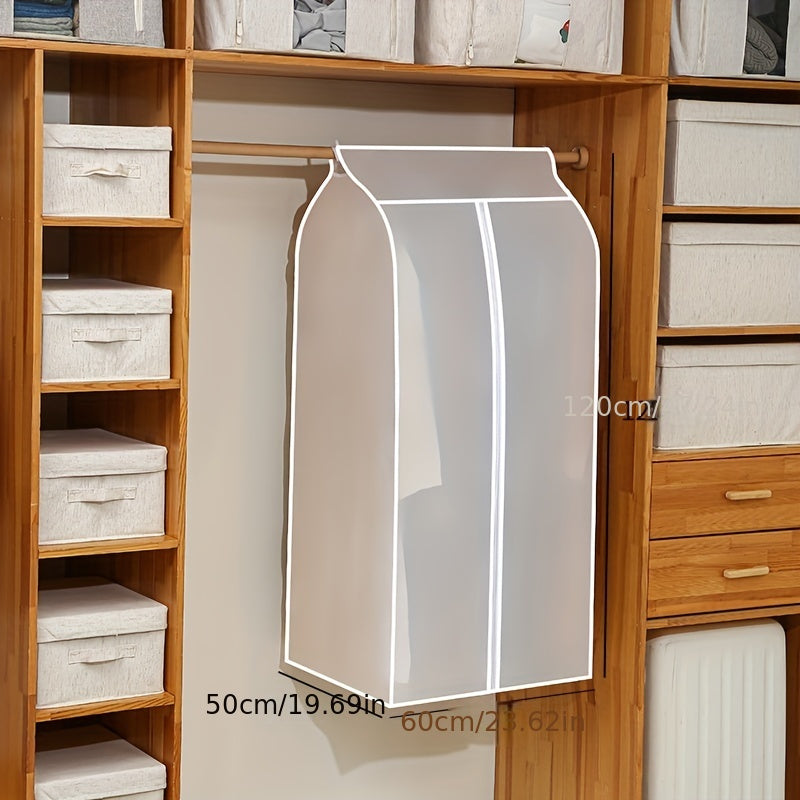 Bolsa de ropa transparente lavable con cremallera para almacenamiento a prueba de polvo de abrigos y trajes, organizador, funda de ropa plegable