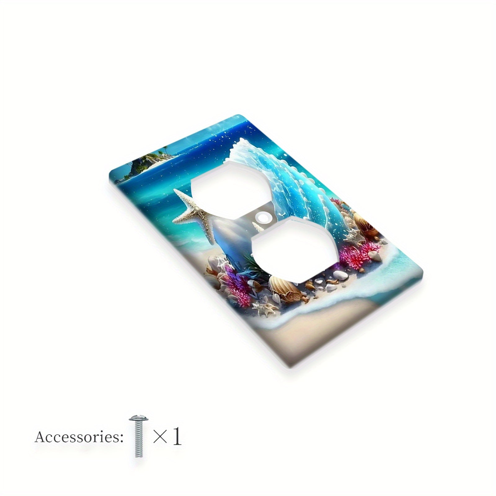 Beach Themed Shell and Starfish Light Switch Cover Unbreakable Polycarbonate