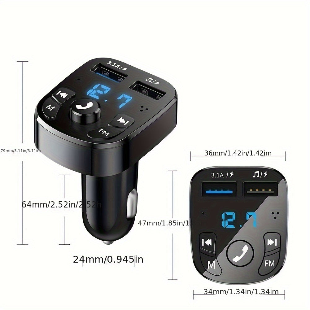 Multi-Function Car Charger Dual USB Wireless Fast Charging Receiver