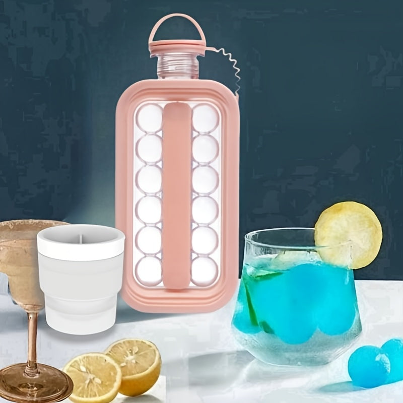 Unisex Folding Ice Maker and Water Bottle Set for Cocktails and Barbecue