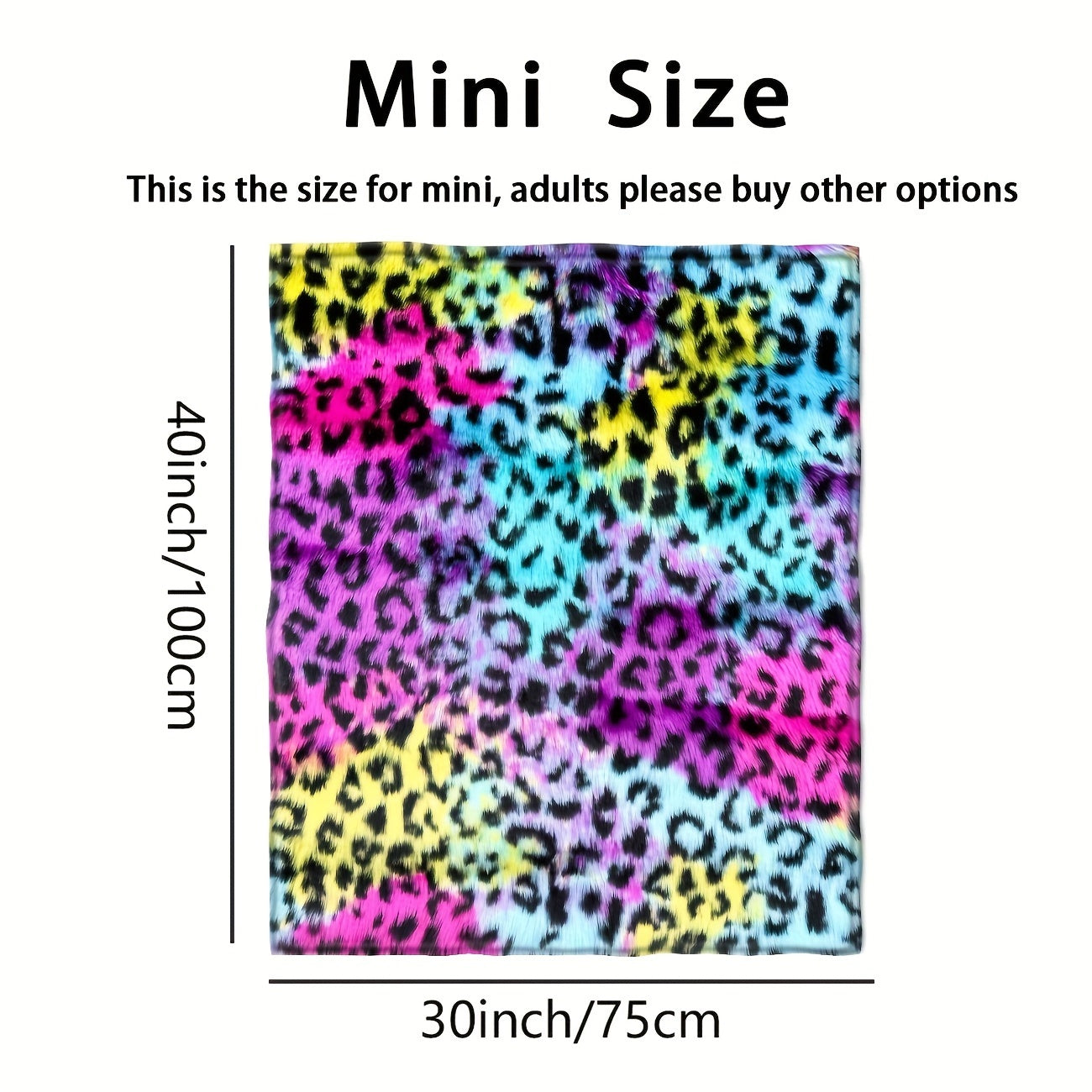 Rang-barang fleece yostiq bilan leopard bosimi va kamalak rangli tie-dye bilan yotoq, divan, kreslo uchun