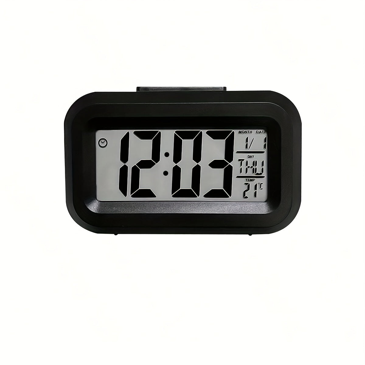 Pink Mini LED Desk Clock with Backlight Temperature Calendar Digital Display Battery-Powered