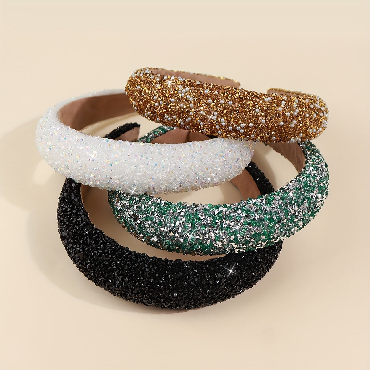 Women’s Baroque Rhinestone Headband Colorful Elegant Hair Accessory for Daily Wear