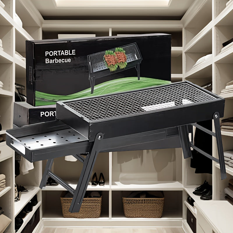 Parrilla portátil ligera para reuniones al aire libre y picnics, diseño de hierro duradero