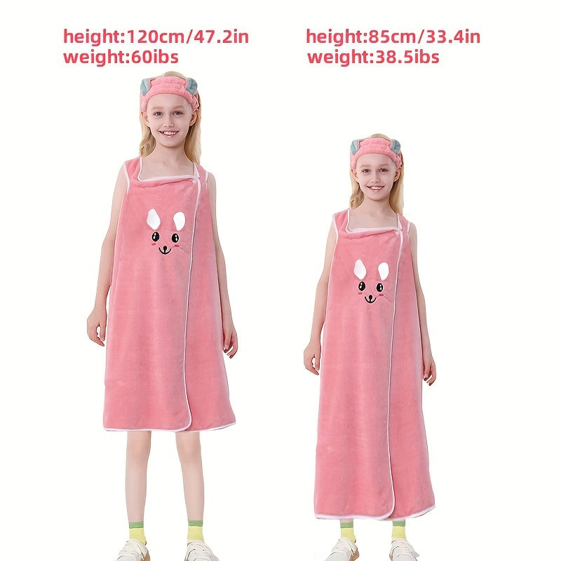Baby Bath Towel with Rabbit Ears Soft Cotton Kids Towels for Children