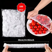 100 Pieces Food Grade Cling Film Leak-Proof Dust-Resistant for Food Storage