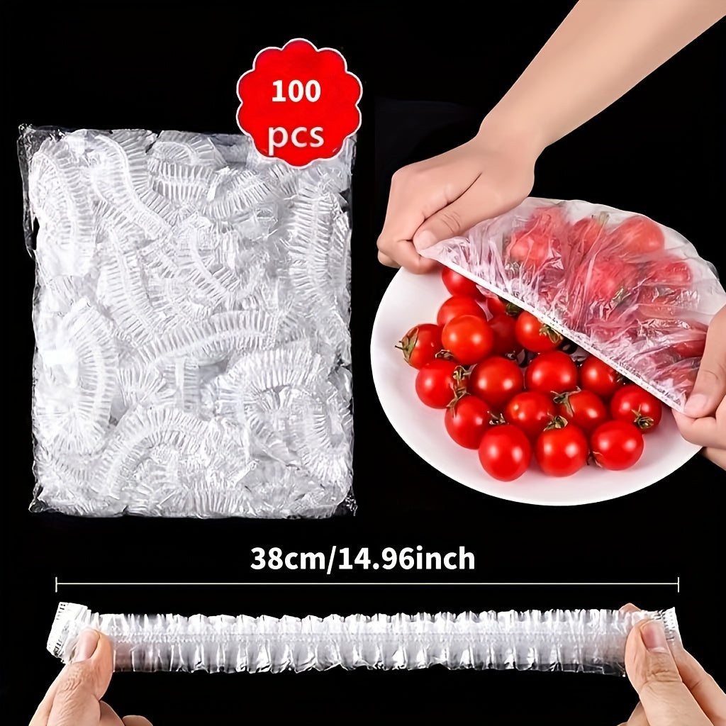 100 Pieces Food Grade Cling Film Leak-Proof Dust-Resistant for Food Storage