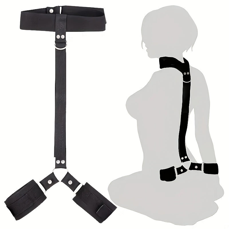 Adult Unisex Nylon BDSM Restraints Set Adjustable Collar and Handcuffs