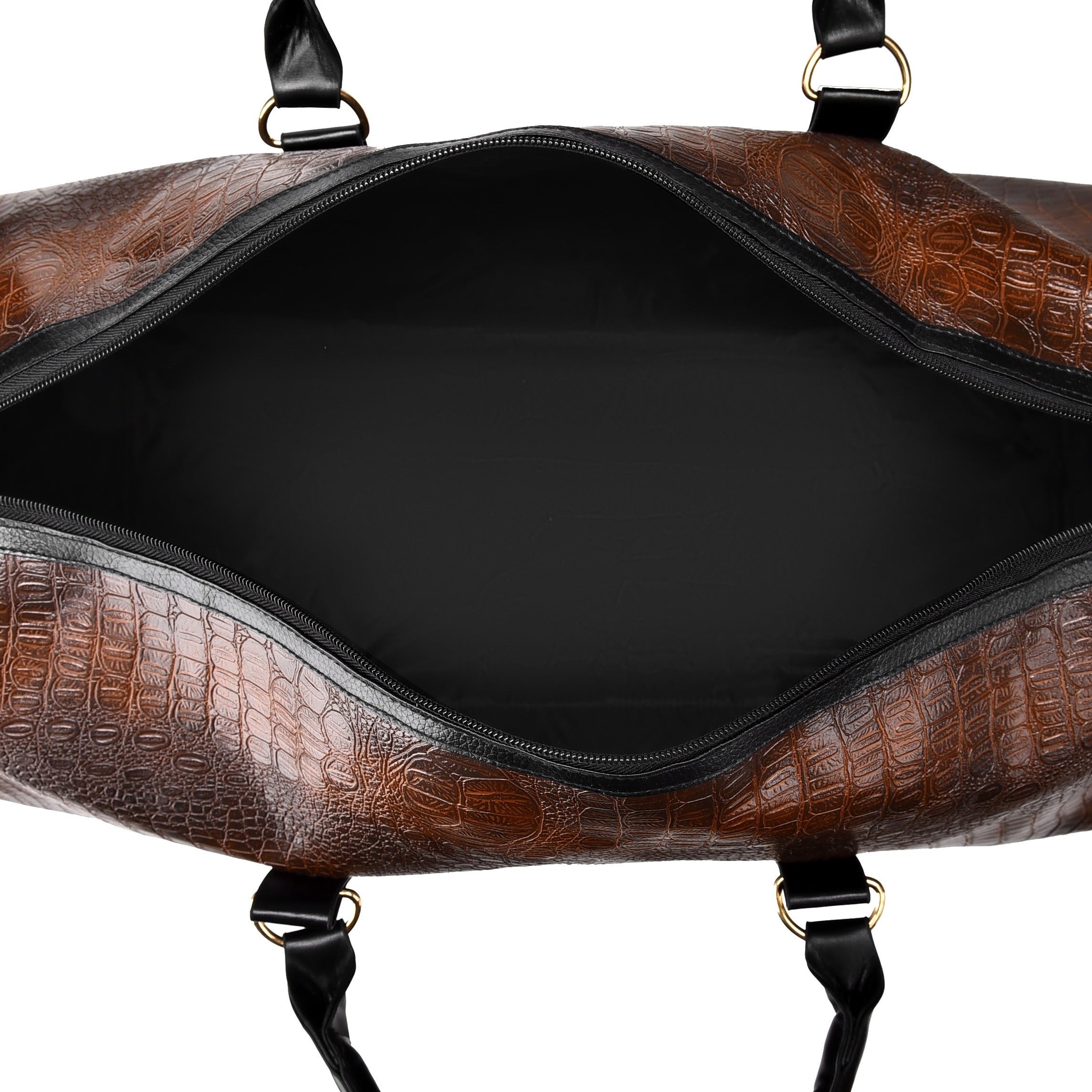 Unisex Vintage Crocodile Pattern Travel Bag Large Capacity for Vacation and Gifting