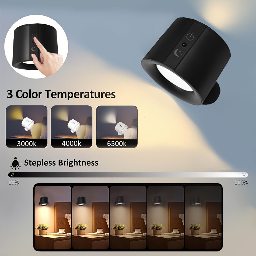 Dimmable LED Wall Lamp with Touch Control Rechargeable Battery Bi-Directional Lighting for Indoor Use