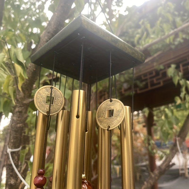 Large Copper Wind Chime Outdoor Garden Decor Antique Style Aluminum Alloy Tube