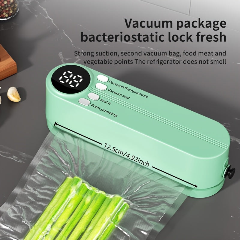 Wireless Food Vacuum Sealer with Seal and Suction Functions for Kitchen and Outdoor Use