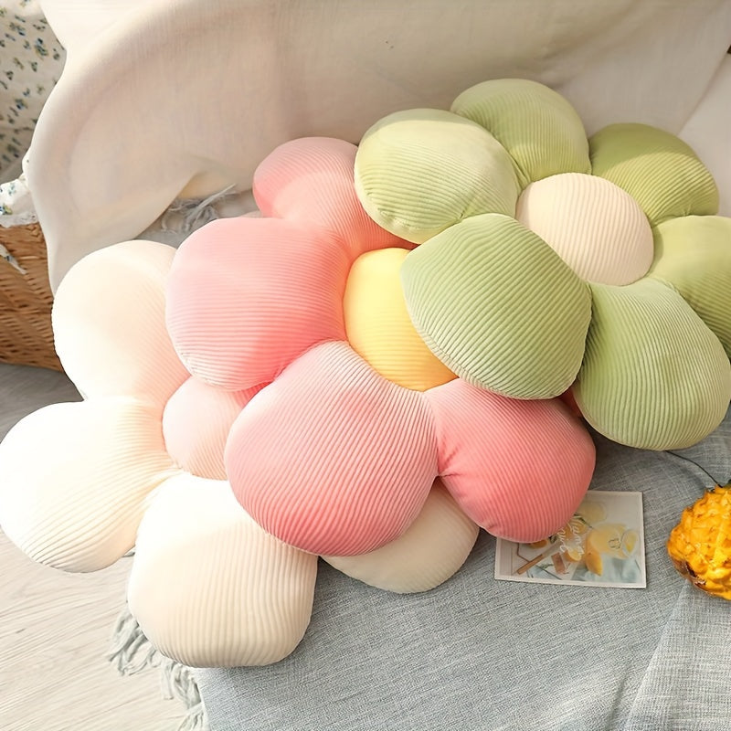 Flower-Shaped Decorative Pillow for Office Car Home Soft Pastel Doll Design