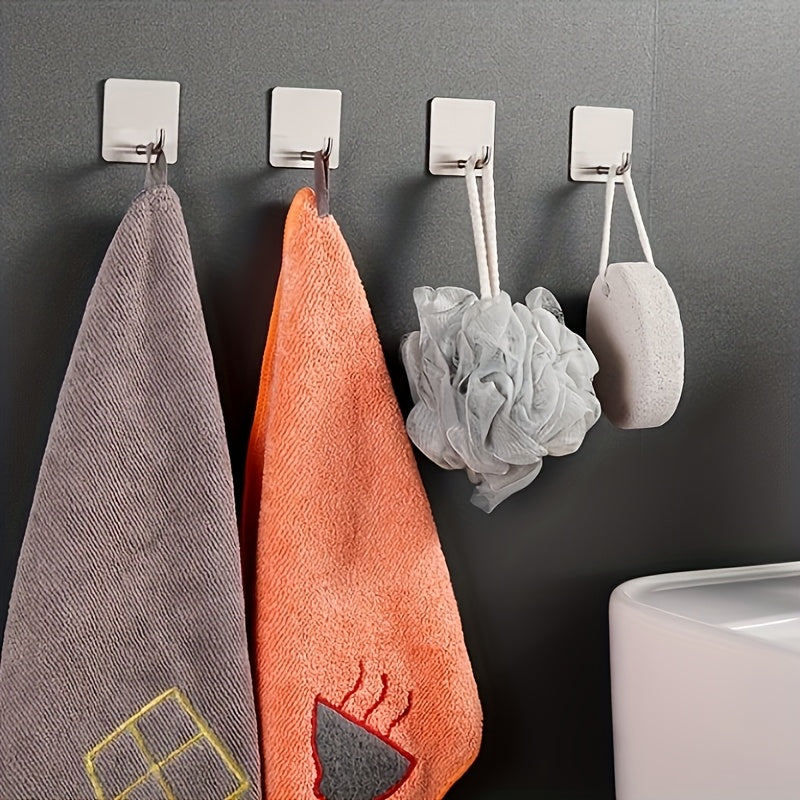 3-Pack Stainless Steel Adhesive Wall Hooks for Kitchen and Office Storage