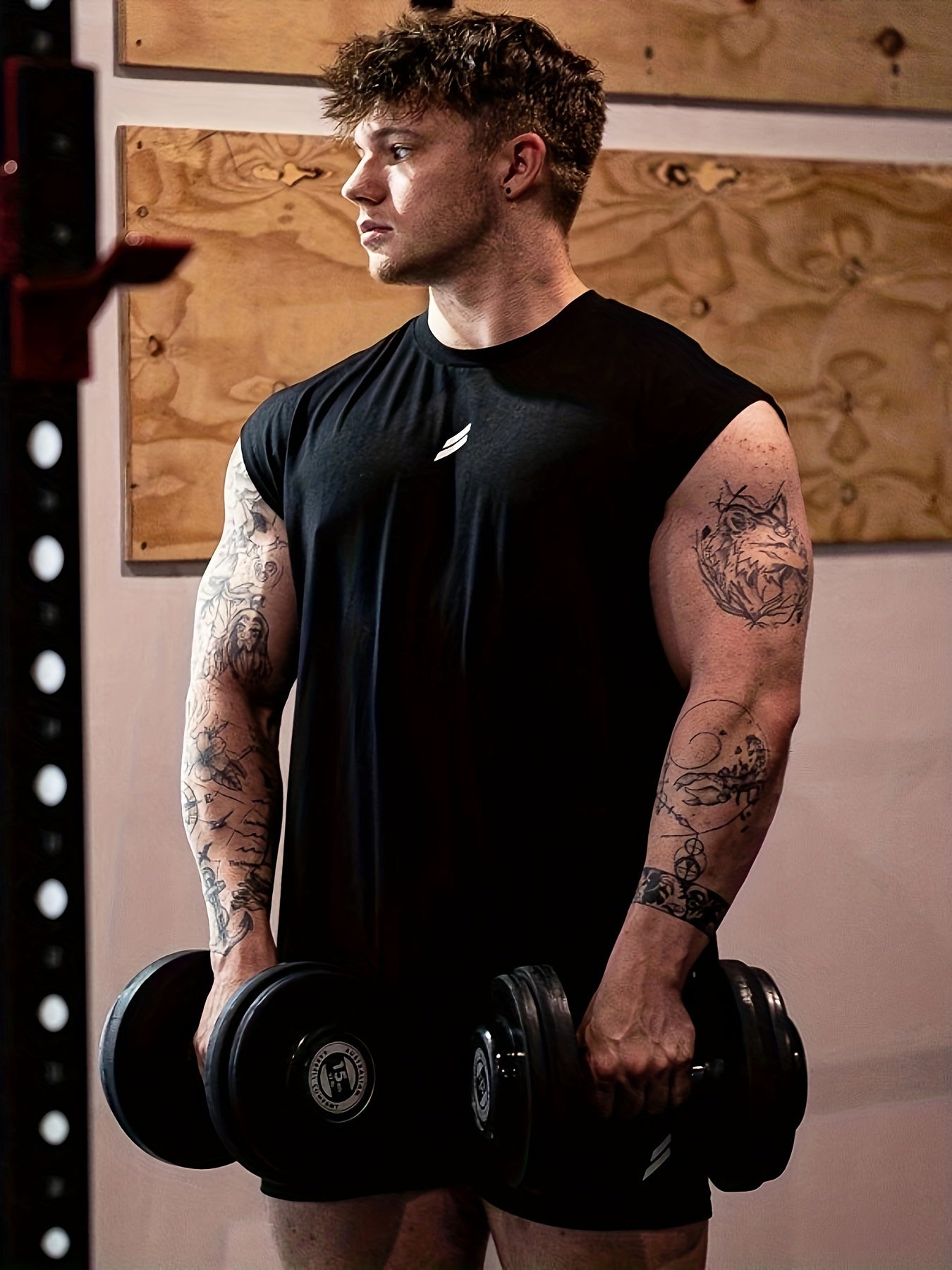 Men's Cotton Blend Sleeveless Tank Top for Gym Workouts and Summer Training