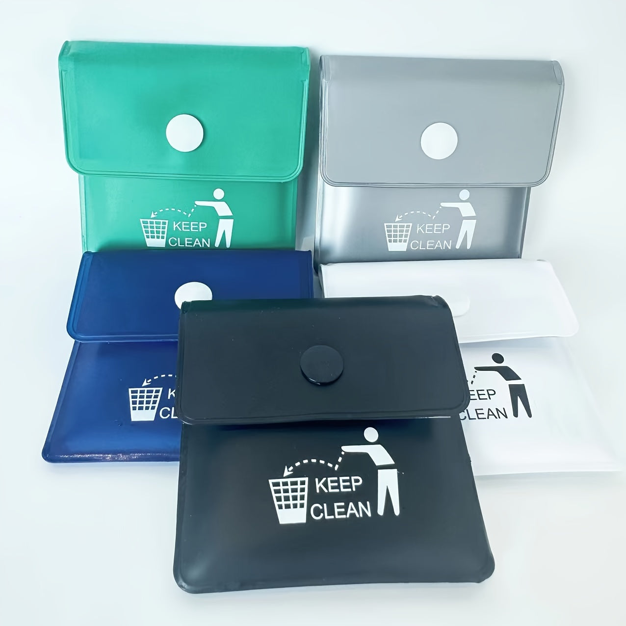 2-Pack Plastic Square Ashtrays, Fireproof Travel Pouch, Outdoor Cigarette Dispenser