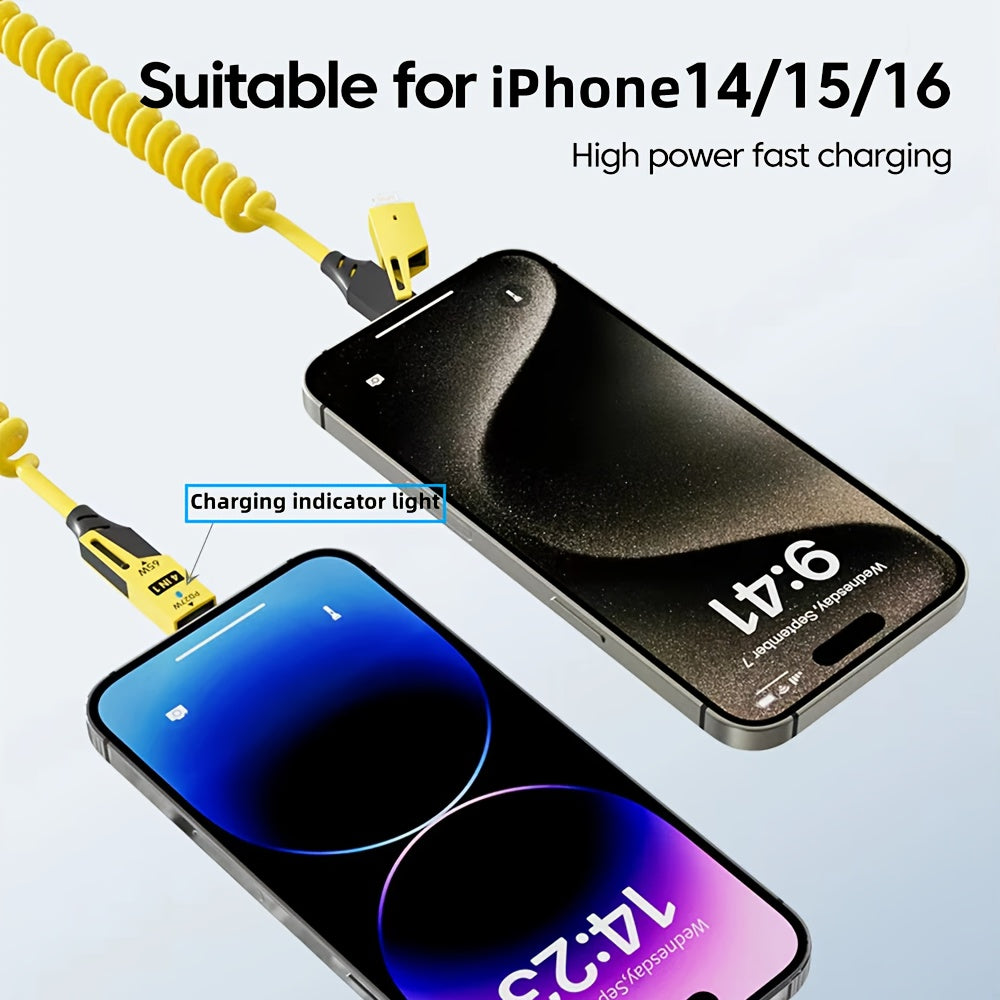65W USB-C Retractable Charging Cable for Fast Data Sync Multi-Device Compatible
