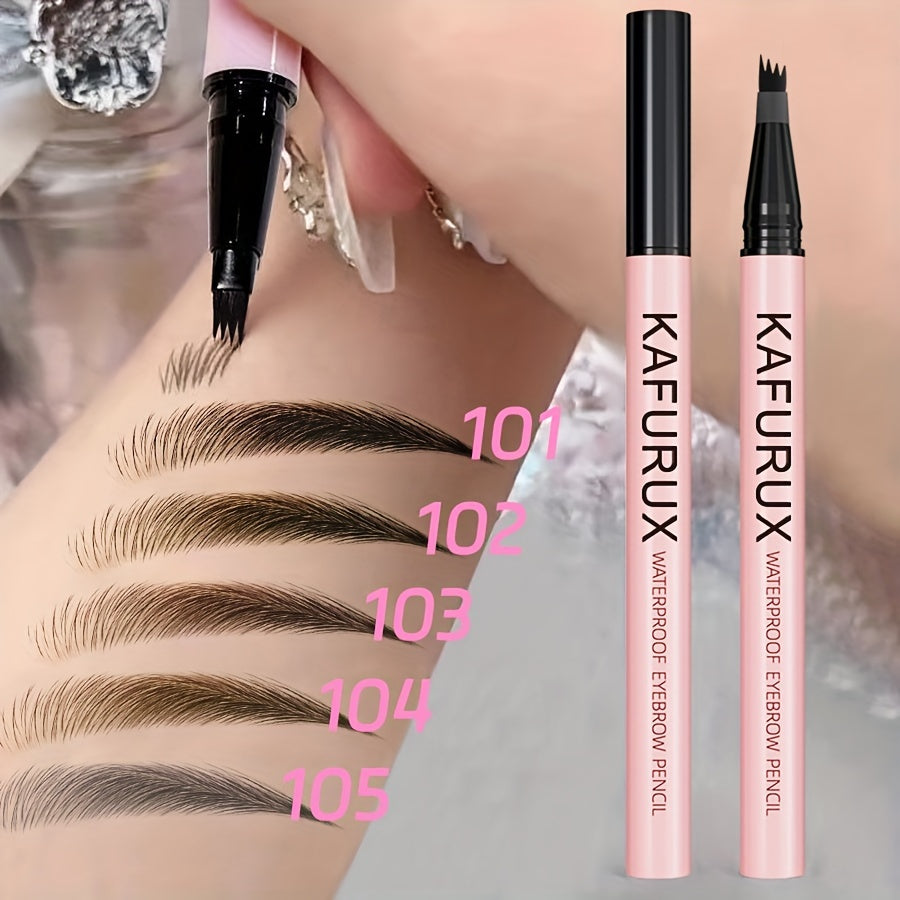 Waterproof Eyebrow Pencil with 4-Split Head for All Skin Types Beginners