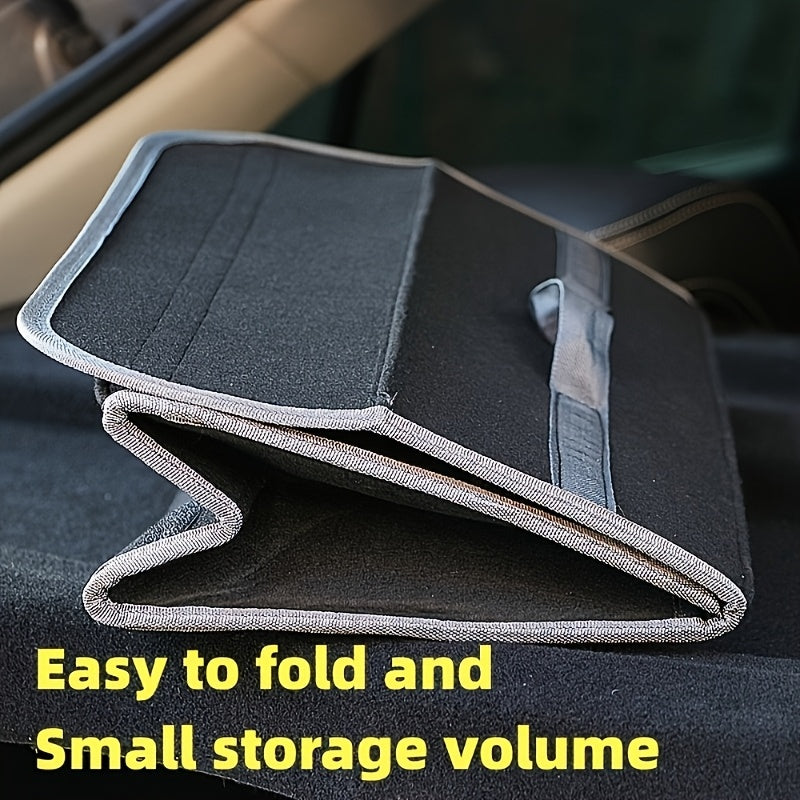 Cubo de almacenamiento para coche, organizador plegable de fieltro, bolsa de almacenamiento para vehículo