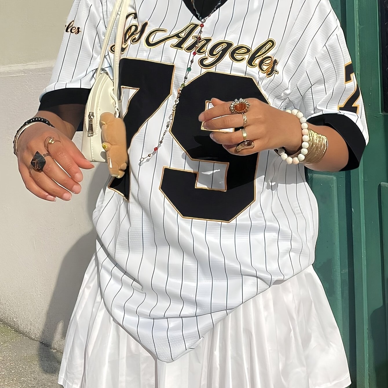 Plus Size Women's V-Neck T-Shirt Color Block Casual Top Summer Polyester Spandex