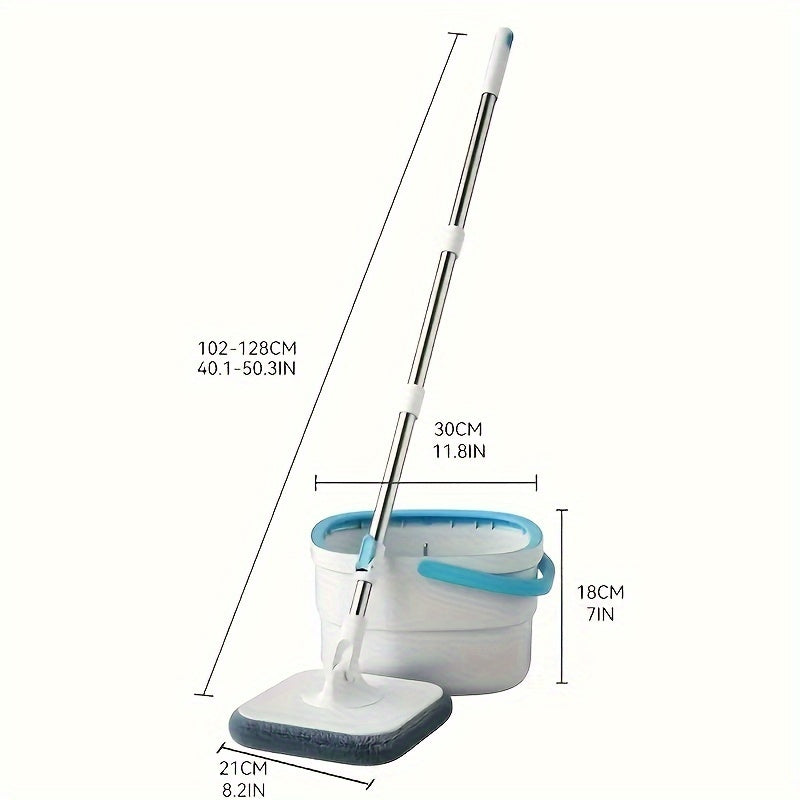 Spin Mop and Bucket System with 4 Microfiber Pads for Wet and Dry Floors