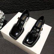 Women Breathable Summer Mary Jane Flats Square Toe Slip-On Loafers Beige Black Brown