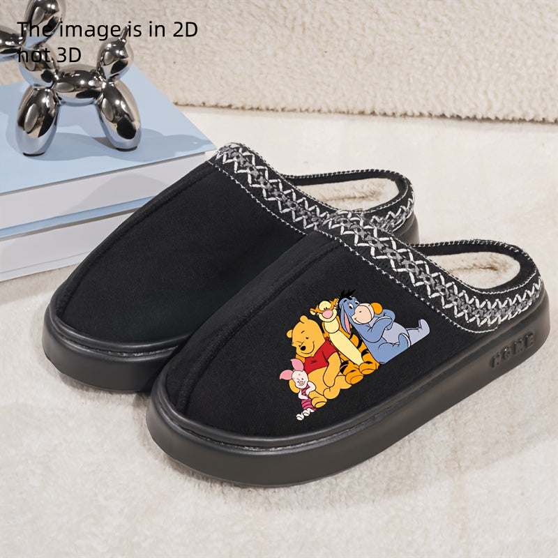 Women’s Solid Color Lace Slippers, Indoor Outdoor Warm Thick Sole