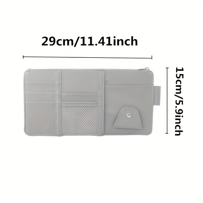 Car Sun Visor Organizer with Zipper Storage Bag Multi-Purpose Car Accessory