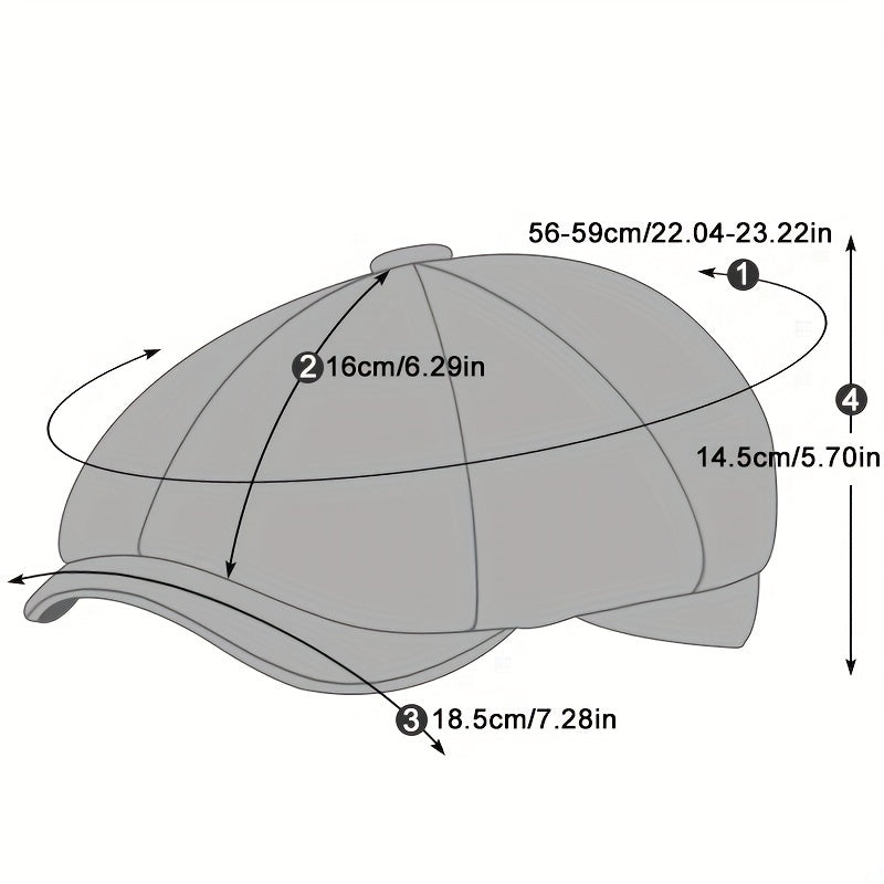 Polyester Newsboy Cap for Men and Women Classic Mature Style Unisex Hat