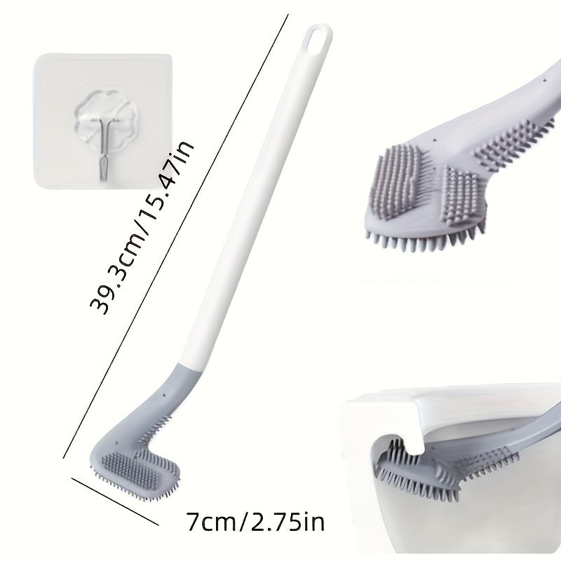 Qulay yumshoq silikondan yasalgan hojatxona cho'tkasi, uzaytirilgan tutqichi va 360° aylanishi bilan - devorga oson o'rnatiladi, batareyalar kerak emas, kir yuvish saqlash va tashkil qilish uchun ajoyib.